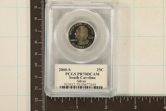 2000-S SILVER SOUTH CAROLINA QUARTER PCGS PR70DCAM