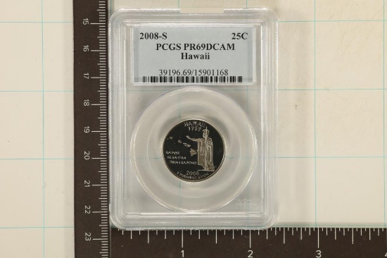 2008-S US HAWAII QUARTER PCGS PR69 DCAM