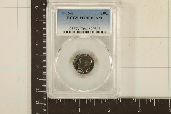 1975-S ROOSEVELT DIME PCGS PR70 DCAM