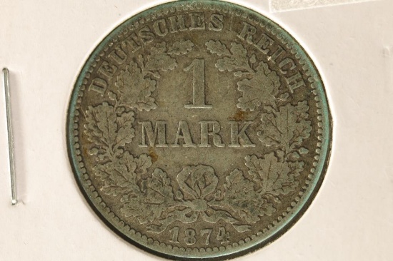 1874-H GERMAN SILVER 1 MARK .1606 OZ. ASW