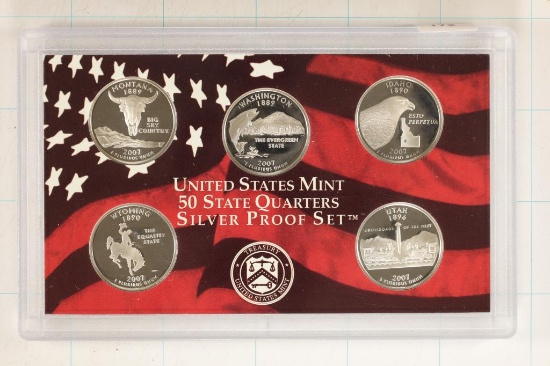 2007 SILVER US 50 STATE QUARTERS PROOF SET NO BOX