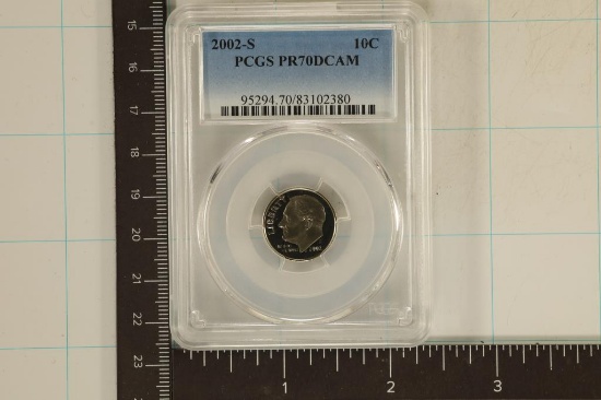 2002-S ROOSEVELT DIME PCGS PR70 DCAM