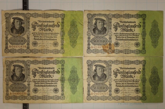 4-1922 GERMAN 50,000 MARK BILLS AS SHOWN