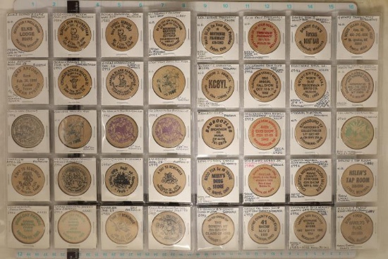 40 ASSORTED WOODEN NICKELS