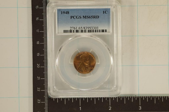 1948 LINCOLN WHEAT CENT PCGS MS65RD