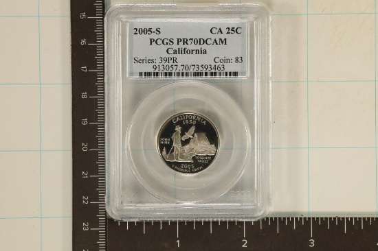 2005-S CALIFORNIA QUARTER PCGS PR70 DCAM
