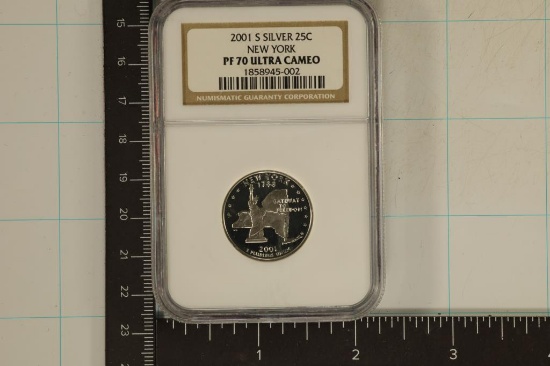 2001-S SILVER US QUARTER NGC PF70 ULTRA CAMEO