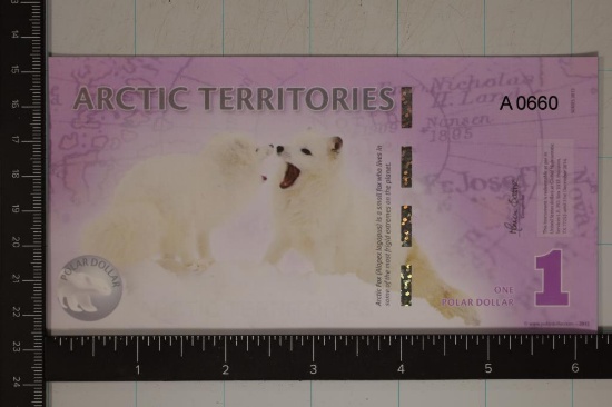 2012 ARCTIC TERRITORIES 1 POLAR DOLLAR COLORIZED