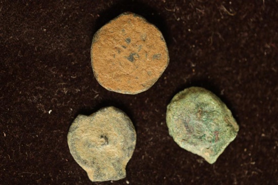 3-JUDAEN BRONZE B.C.-A.D. ANCIENT COINS
