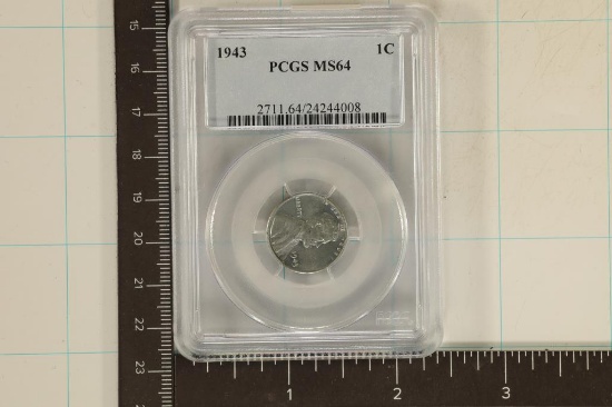 1943 LINCOLN STEEL WAR CENT PCGS MS64