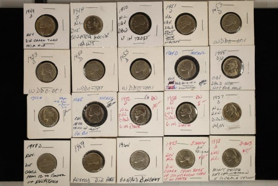 ERRORS: 20 JEFFERSON NICKEL: 1949-1973 INCLUDES