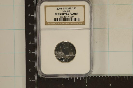 2003-S SILVER MAINE QUARTER NGC PF69 ULTRA CAMEO