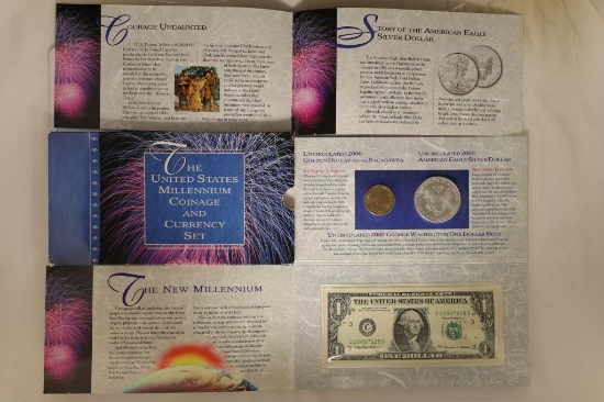 US MILLENNIUM COINAGE & CURRENCY SET CONTAINS: