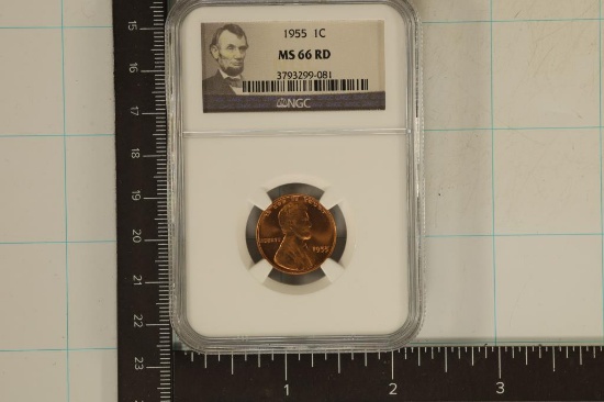 1955 LINCOLN WHEAT CENT NGC MS66RD
