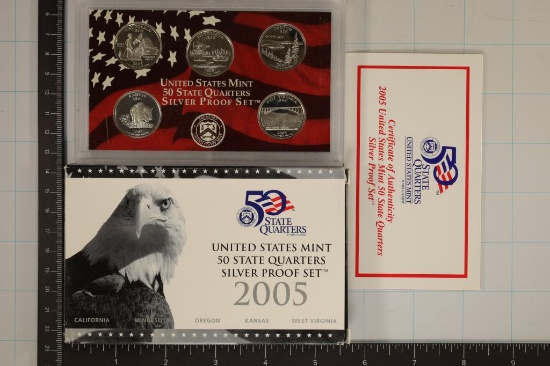 2005 SILVER US 50 STATE QUARTERS PROOF SET WITHBOX