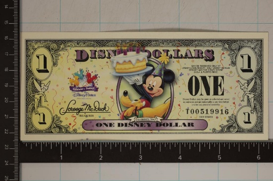 2009 ONE DISNEY DOLLAR "CELEBRATE YOU" CRISP UNC