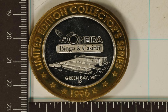 CASINO $10 SILVER TOKEN (UNC) 1996 ONEIDA