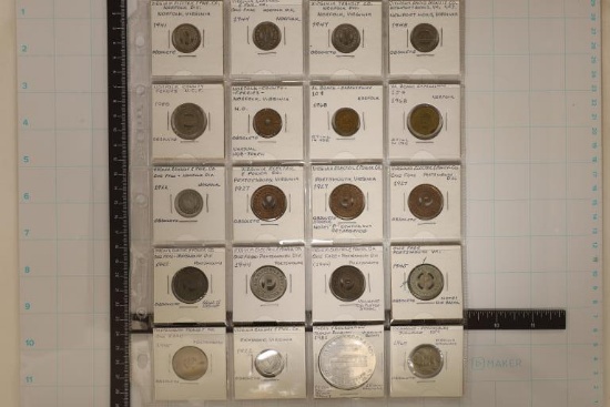 20 VIRGINIA TRANSPORTATION TOKENS