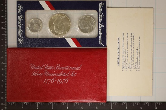 1976 US BICENTENNIAL 3 COIN SILVER UNC SET