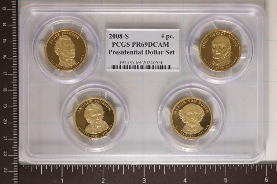 2008-S PRESIDENTIAL DOLLAR 4 COIN  SET PCGS PR69