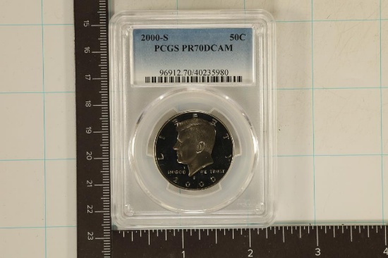 2000-S KENNEDY HALF DOLLAR PCGS PR70 DCAM