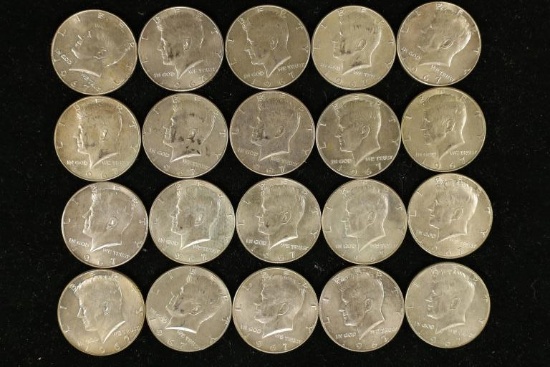 20-1967 40% SILVER JOHN F. KENNEDY HALFS AU-UNCS