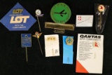 10-ASSORTED FOREIGN METAL AIRPLANE PINS: POLISH