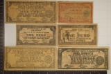 6 PIECES OF INVASION CURRENCY: 5-ONE PESO &
