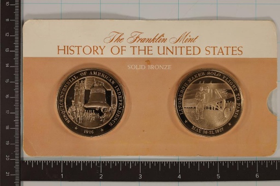 2-1 3/4" SOLID BRONZE HISTORY OF THE UNITED STATES