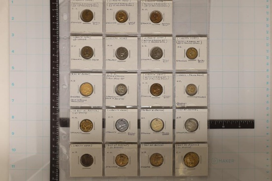 19 METAL STAMPEES / OLD JEWELRY LIBERTY HEAD