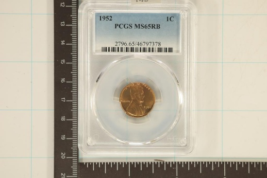 1952 LINCOLN WHEAT CENTS PCGS MS65RB