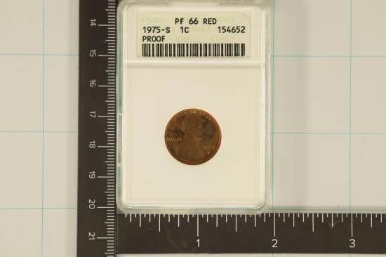 1975-S LINCOLN CENT ANACS PF66 RED