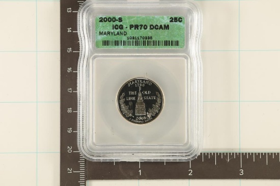 2000-S MARYLAND QUARTER ICG PR70 DCAM
