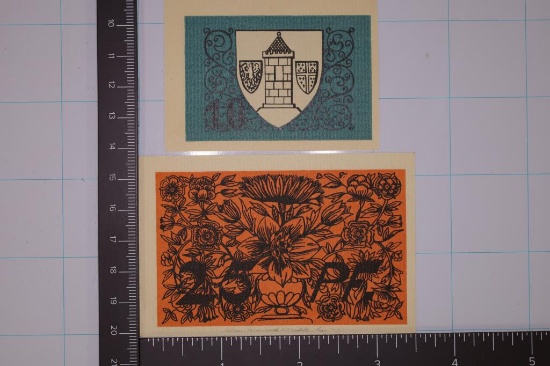 2-1920 GERMAN NOTEGELD CRISP UNC BILLS. 10 PFENNIG