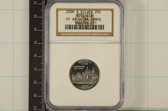 2000-S SILVER VIRGINIA QUARTER NGC PF68 ULTRA CAM