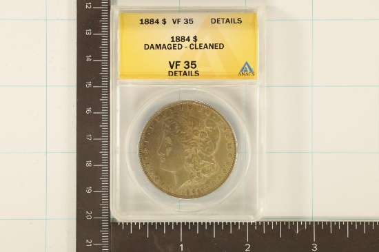 1884 MORGAN SILVER DOLLAR ANACS VERY FINE 35