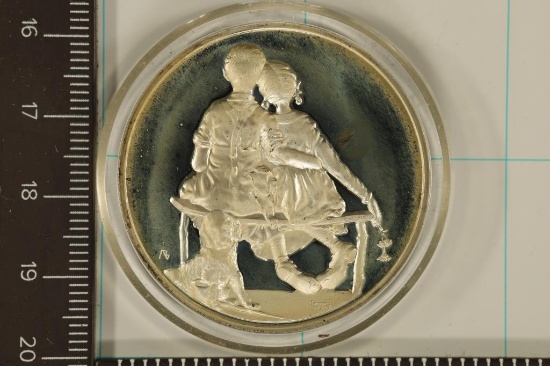 1 OZ. STERLING SILVER PF ROUND "NORMEN ROCKWELL"