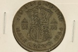 1944 BRITAIN SILVER HALF CROWN .2273 OZ. ASW
