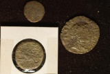 3 ROMAN ANCIENT COINS:27 B.C.-285 A.D. EARLY ROMAN