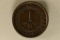 1910 DENMARK  1 ORE AU/UNC, NICE BROWN COLOR