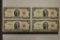 4-1953-A US $2 RED SEAL NOTES. CRISP UNC. 2 SETS