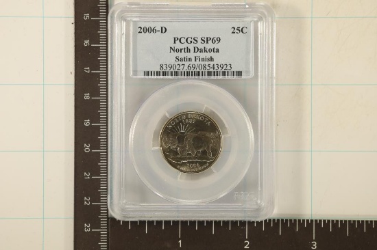 2006-D NORTH DAKOTA QUARTER PCGS SP69 SATIN FINISH