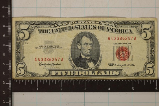 1963 US $5 RED SEAL NOTE