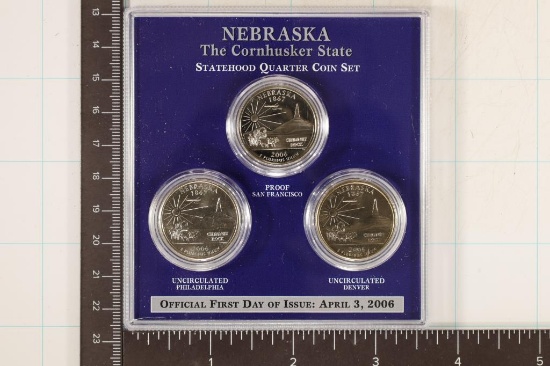 2006-P/D/S NEBRASKA STATE QUARTER SET OFFICIAL