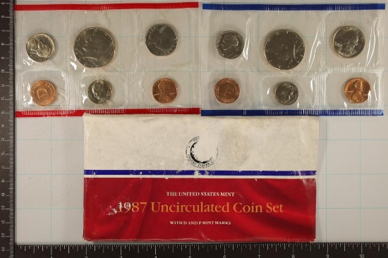 1987 US MINT SET (UNC) P/D (WITH ENVELOPE)