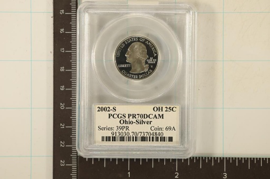 2002-S SILVER OHIO QUARTER PCGS PR70 DCAM