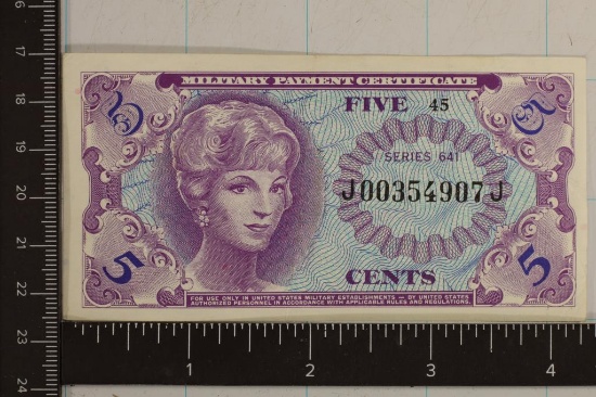 SERIES 641 US 5 CENT MILITARY PAYMENT CERT. CRISP