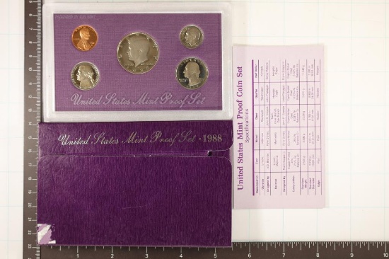 1988 US PROOF SET (WITH BOX) WITH CERTIFICATE