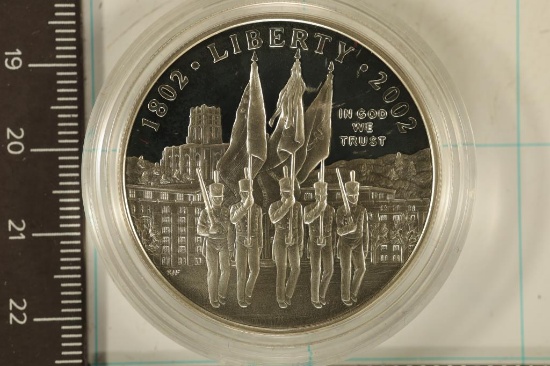 2002-W WEST POINT PROOF US SILVER DOLLAR IN HARD
