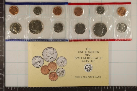 1990 US MINT SET (UNC) P/D (WITH ENVELOPE)